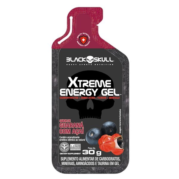Xtreme Energy Gel Black Skull Guaraná Com Açaí 30G